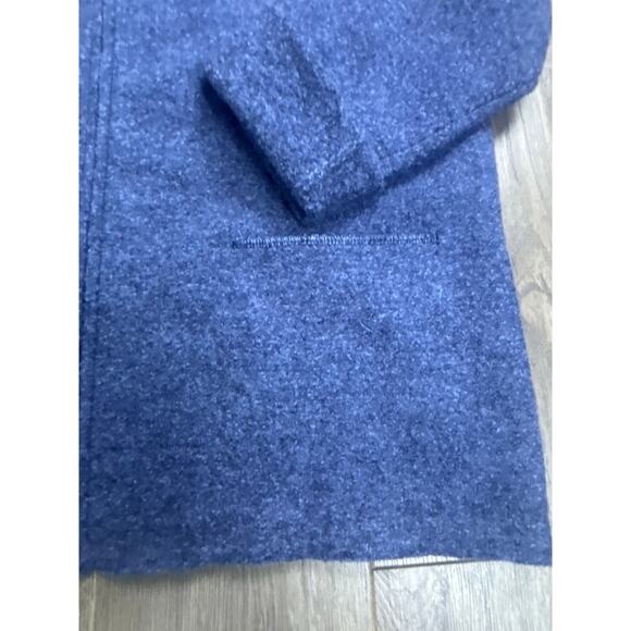 Eileen Fisher Women’s 100% Wool Zip Jacket Coat Blue Size L Large Minimalist - Picture 2 of 9